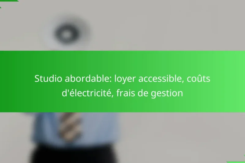 Studio abordable: loyer accessible, coûts d’électricité, frais de gestion