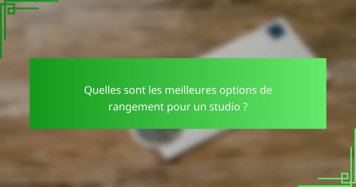 Quelles sont les meilleures options de rangement pour un studio ?